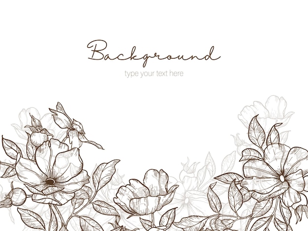 Arte de línea Floral Fondo Gradación Floral