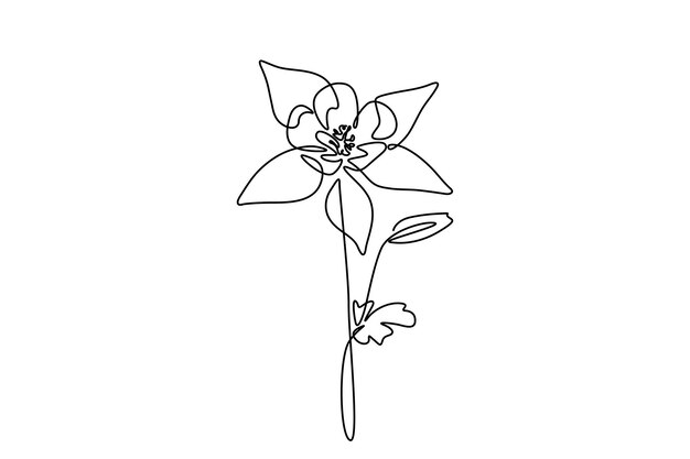El arte de la línea de flores de Columbine