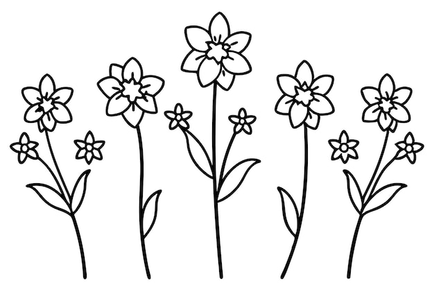 Arte de la línea de flores del delfinio
