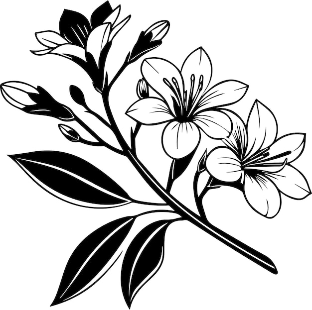 arte de línea de flores silueta ilustración vectorial arte de línea vectorial de flores boceto botánica floral