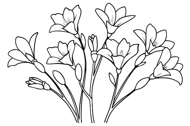 Arte de la línea de Freesia