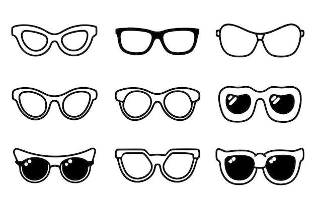 Arte de la línea de gafas de sol dibujo de ilustración de gafas únicas para el hogar