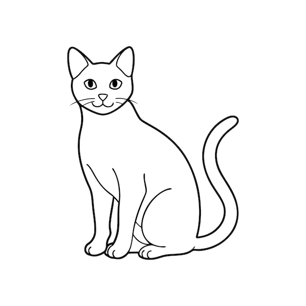 Arte de línea de gato Logo Icono Diseño de ilustración de silueta