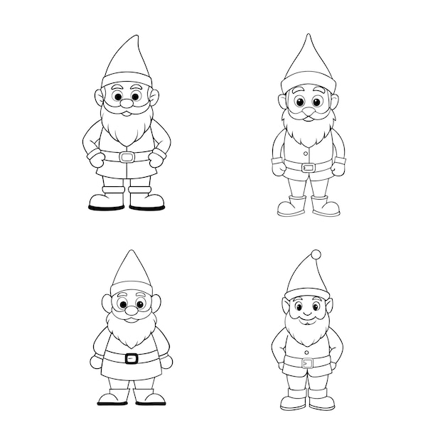 El arte de la línea del gnomo de Navidad