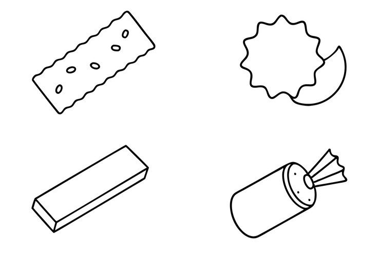 Vector arte de la línea de goma de mascar que muestra la masticación intrincada