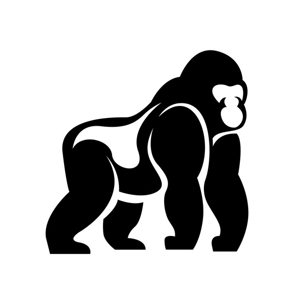 Arte de línea de gorila Ilustración vectorial icono del logotipo
