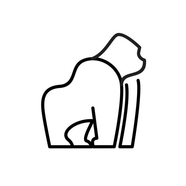 Arte de línea de gorila Ilustración vectorial icono del logotipo