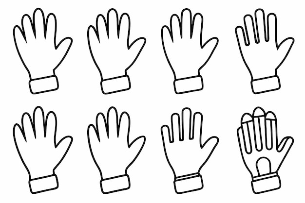 Arte de línea de guantes dibujo de guantes elegante