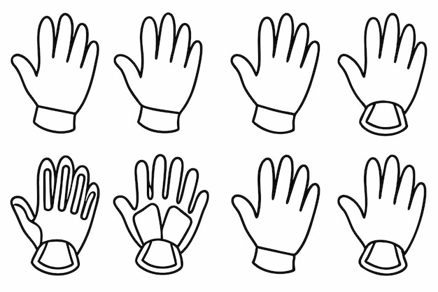 Arte de línea de guantes representación protectora minimalista