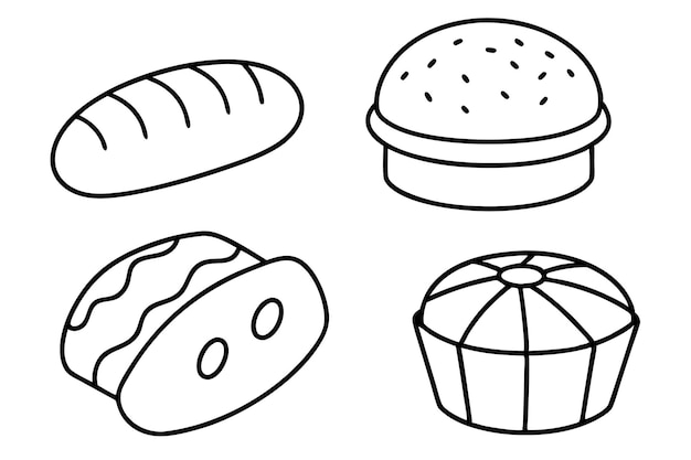 Arte de línea horneada que representa el estilo lineal dinámico de la panadería