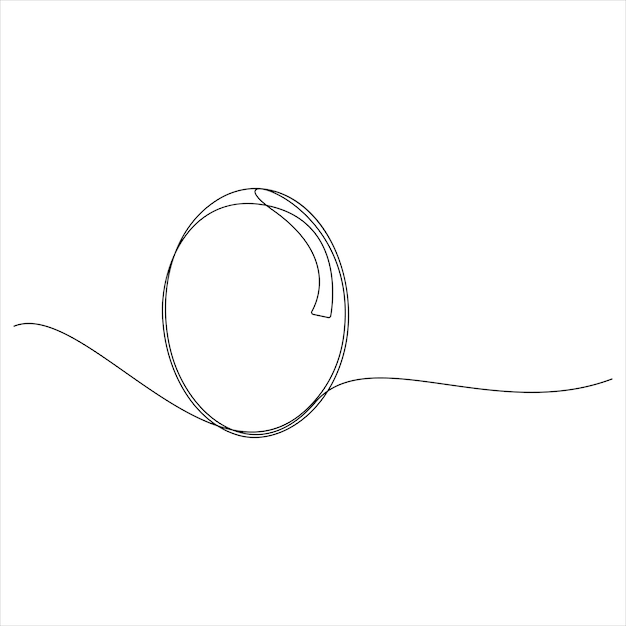 Arte de la línea del huevo Dibujo de línea continua de una ilustración vectorial de huevo entero