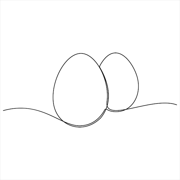 Arte de la línea del huevo Dibujo de línea continua de una ilustración vectorial de huevo entero