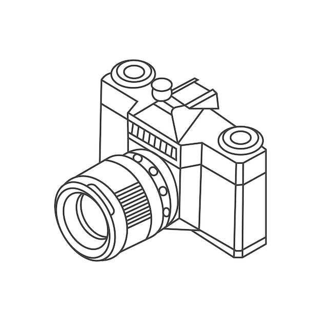 Arte de la línea del icono de la cámara