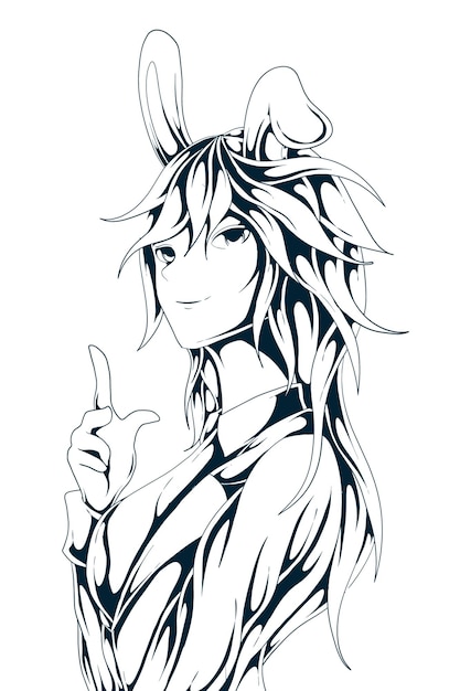 arte de línea de ilustración de anime