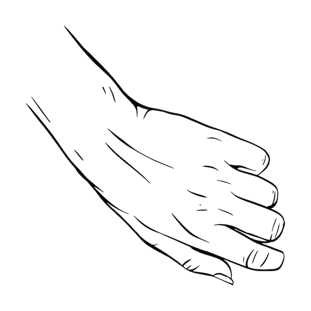 Arte de línea de ilustración de vector de boceto de gesto dibujado a mano