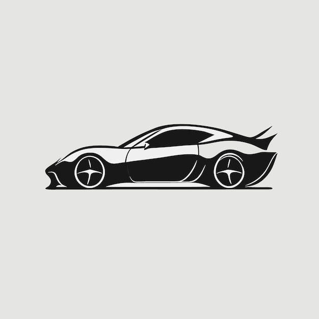 arte de línea de ilustración de vector de logotipo de coche
