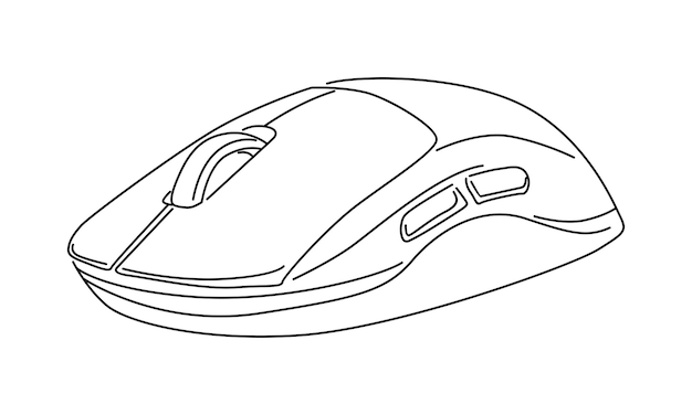 arte de línea de ilustración de vector de ratón de computadora