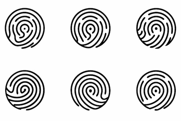 Arte de la línea de impresión de dedo diseño elegante y simple