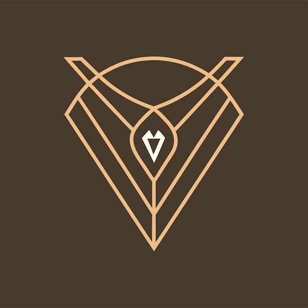 Arte de la línea de joyas Concepto de diseño del logotipo