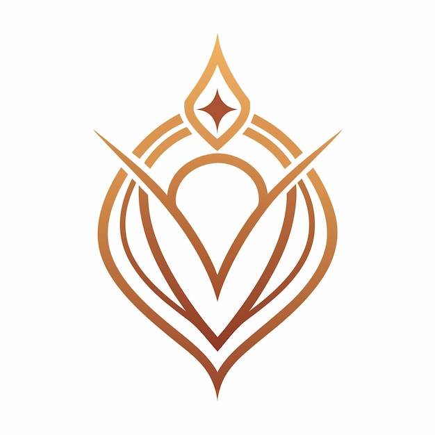Arte de la línea de joyas Concepto de diseño del logotipo