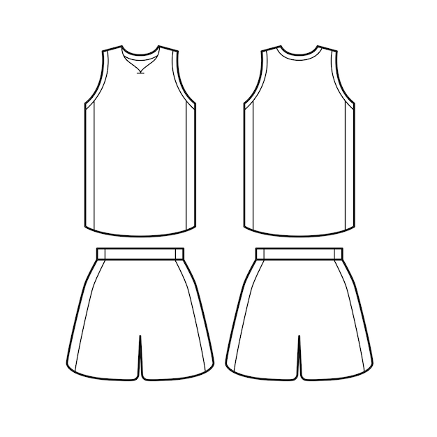 Arte de la línea del kit de baloncesto