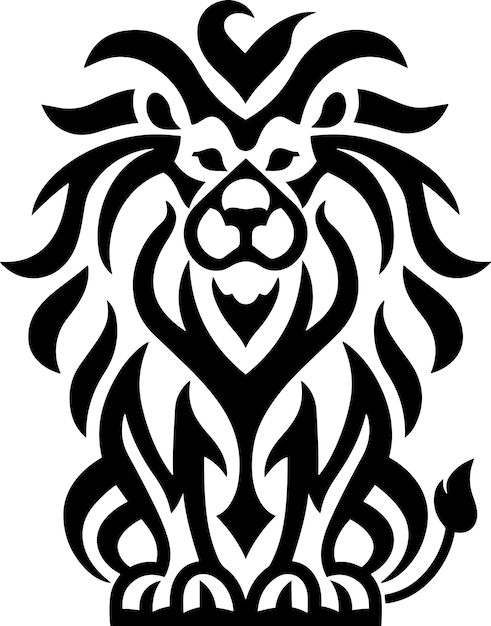 Arte de línea de león minimalista abstracto