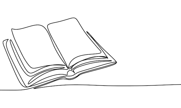 Arte de línea de libro abierto