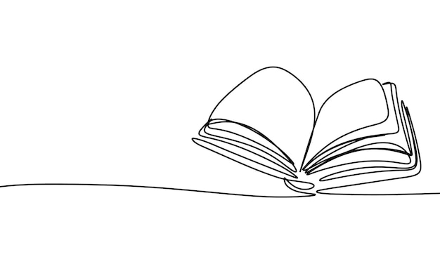 Arte de línea de libro abierto