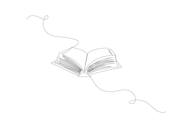 Arte de línea de libro abierto
