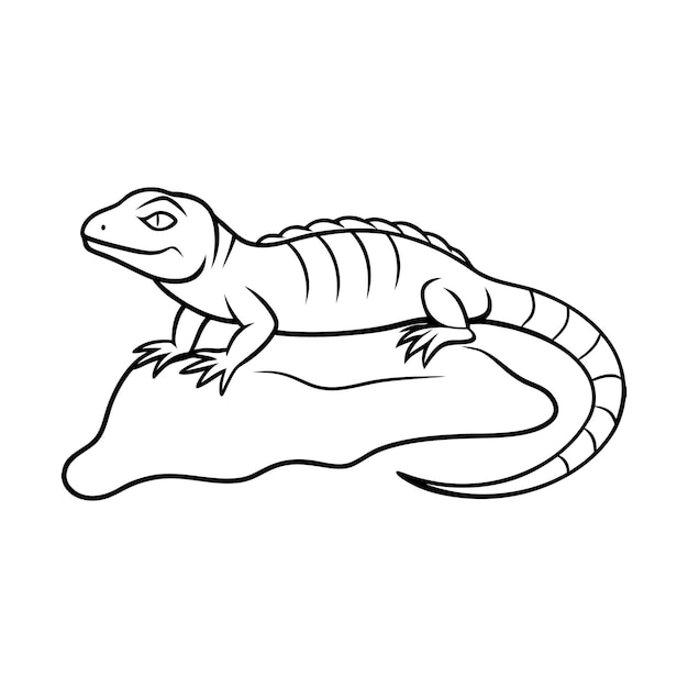 Arte de la línea de Lizard Basking