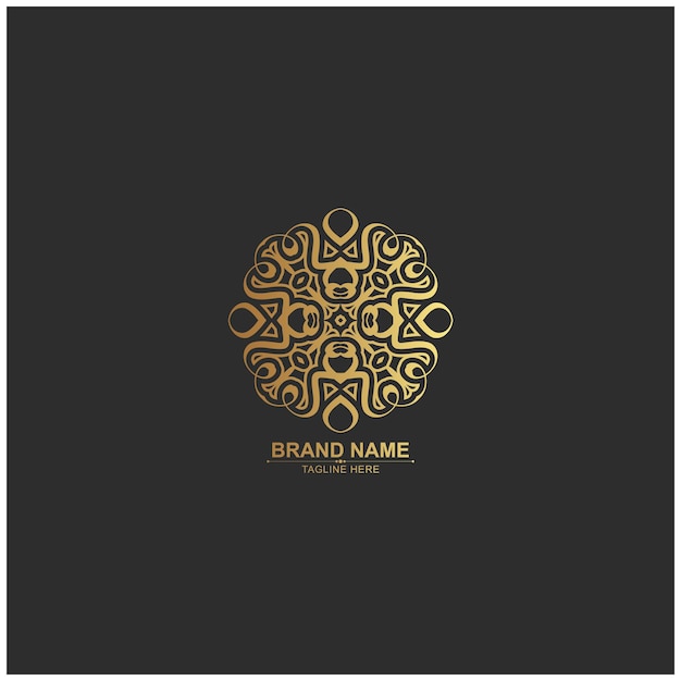 arte de línea de logotipo de adorno de lujo
