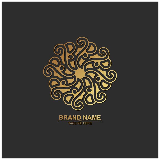 arte de línea de logotipo de adorno de lujo