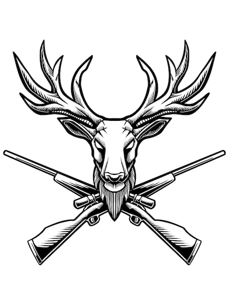 Arte de la línea del logotipo de Deer Hunter