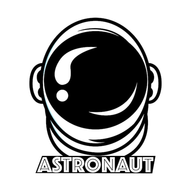 Vector arte de línea de logotipo de mascota de cabeza de astronauta