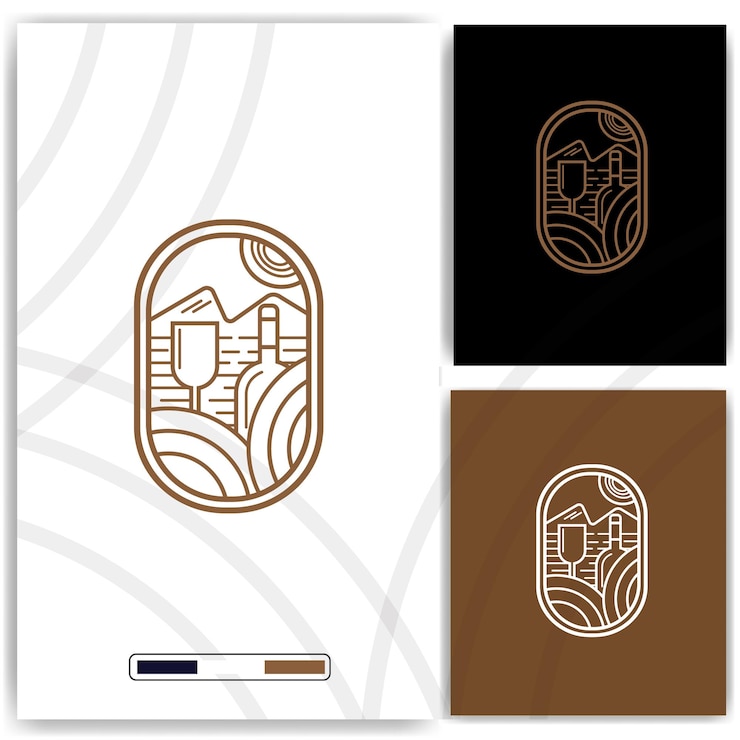 arte de la línea del logotipo para el restaurante
