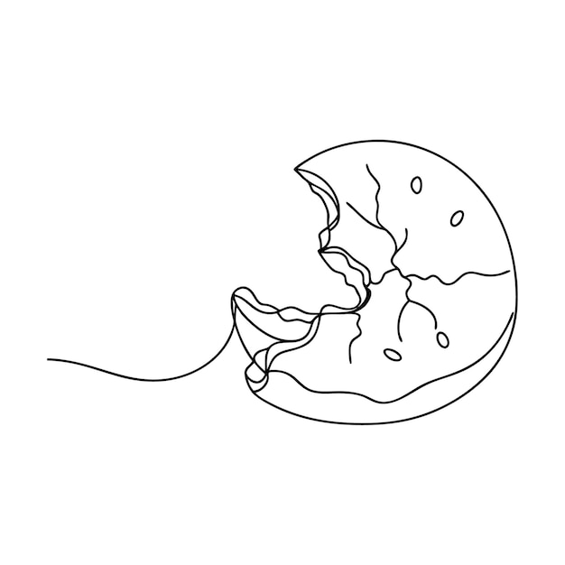 Arte de la línea de la luna mordida