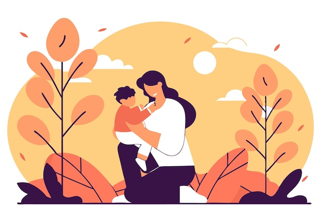 Arte de línea madre minimalista sobre fondo blanco
