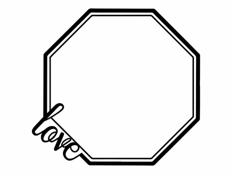 Vector arte de la línea del marco de amor dibujado a mano