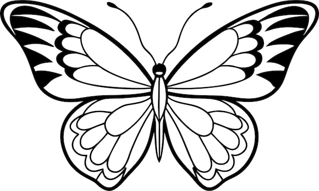 Arte de línea de mariposa elegante Ilustración minimalista y estética