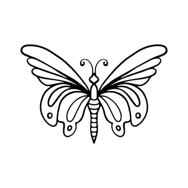 Arte de la línea de mariposa Simplemente minimalista la línea de Mariposa icono del tatuaje logotipo Mariposa Negro y Blanco