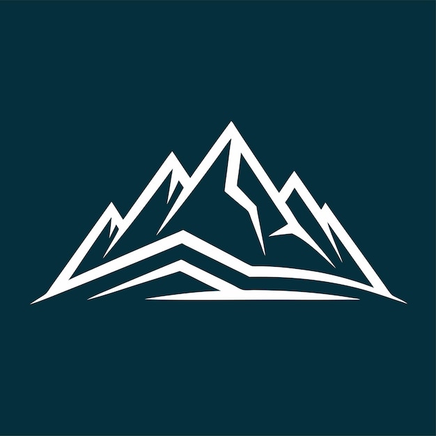 Arte de la línea de montaña Concepto de diseño del logotipo