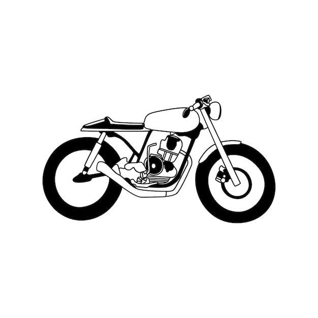 Vector el arte de la línea de motocicletas caferacer.