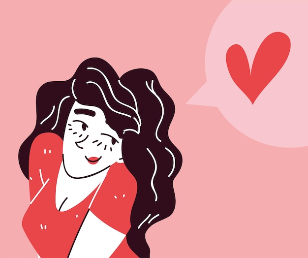 Vector arte de línea de mujer feliz