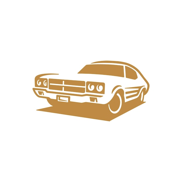 Arte de línea de muscle car clásico Ilustración de vector de vehículo retro vintage