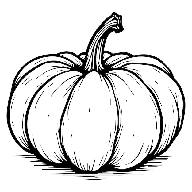 Arte de la línea negra calabaza SVG