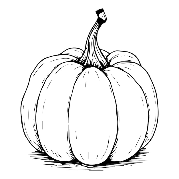 Arte de la línea negra calabaza SVG