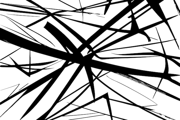 Arte de línea negra dinámica en textura vectorial blanca y nítida para fondos y superposiciones