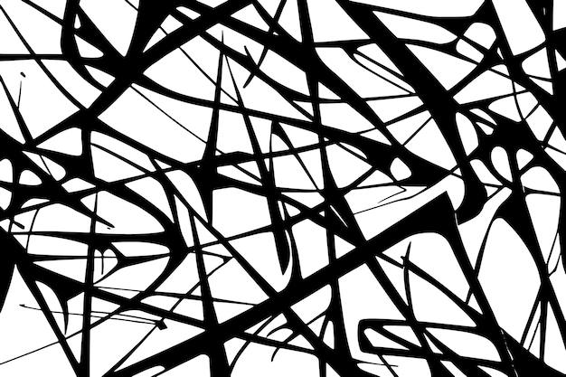 Arte de línea negra dinámica en textura vectorial blanca y nítida para fondos y superposiciones
