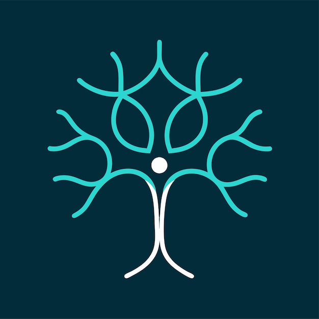 Arte de la línea neuronal Concepto de diseño del logotipo