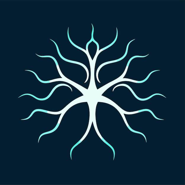 Arte de la línea neuronal Concepto de diseño del logotipo